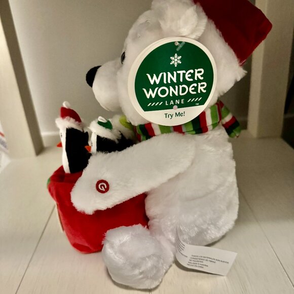 Christmas Polar Bear Dancing Penguins Animated Plush Musical Lights Up Let Snow - Picture 5 of 13